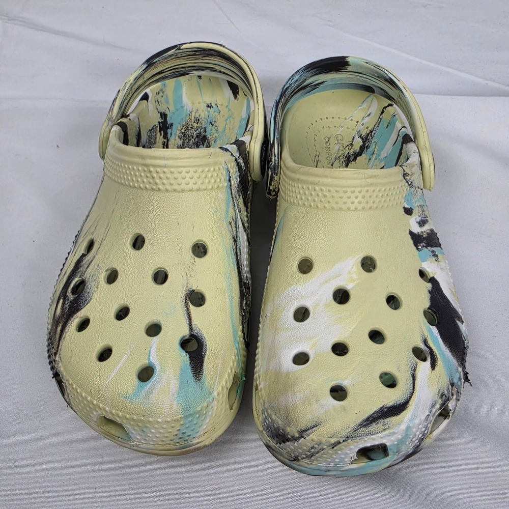 Crocs Kids Classic Marbled Clog Celery Multi Color Shoes Size C13